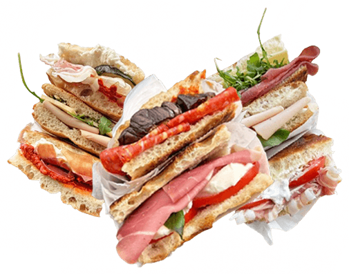 Schiacciata sandwiches freshly baked at Dal Fiorentino